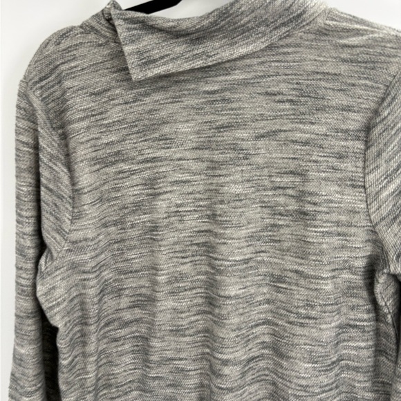 Pure J Jill Gray Cotton Mock Split Neck Pockets Retro Career dress medium MP - Picture 12 of 13